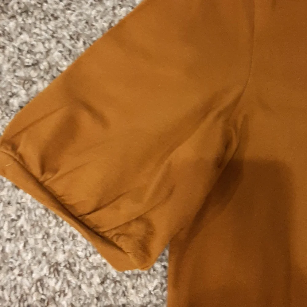 Madewell Brown Mustard Puff Sleeve Top - Picture 2 of 5